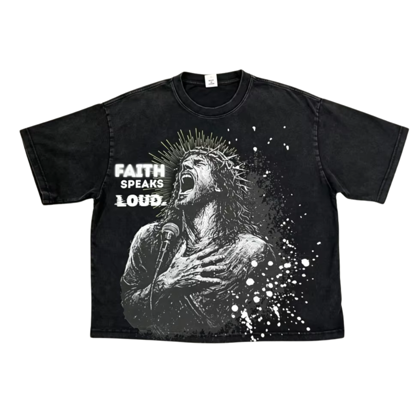FAITH SPEAKS LOUD Heavyweight Pure Cotton T-Shirt